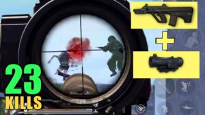 AUG + 6x SCOPE NO RECOIL | 23 KILLS VS SQUAD | PUBG MOBILE