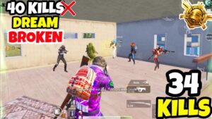 😵They Broke My Dream of 40 Kills AGAIN in PUBG Mobile • (34 KILLS) • PUBGM (HINDI)