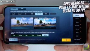 Oppo Reno6 5G test game PUBG 1.6 Resistance ULTRA HD 90 FPS