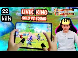 LIVIK KING OR NOT ? SOLO VS SQUAD | IPAD PRO PUBG 4 FINGERS + FULL GYRO HANDYCAM GAMEPLAY