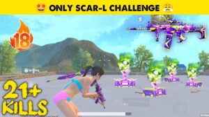 Only Scar-L Challenge in PUBG Lite | PUBG Mobile Lite Solo Vs Squad Scar L Gameplay | LION x GAMING
