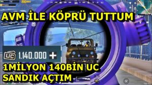 AVM İLE KÖPRÜ TUTTUM ! MÜTHİŞ VURUŞ 1 MİLYON 140BİN UC SANDIK AÇTIK SOLO VS SQUAD PUBG MOBİLE