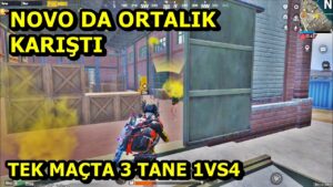 NOVO DA ORTALIK KARIŞTI 1 MAÇTA 3 TANE 1VS4 SOLO SQUAD PUBG MOBİLE