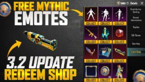 3.2 Update Free Rewards For Everyone | Free Mythic Emote | Redeem Old Rewards |PUBGM