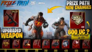 New Godzilla Prize Path Is Here | Get All Rewards In 600 UC? | All Items Details | PUBGM